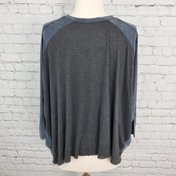 𝅺zara B&W Gray V-Neck Short Sleeve Top Shirt M NWT - Picture 4 of 7